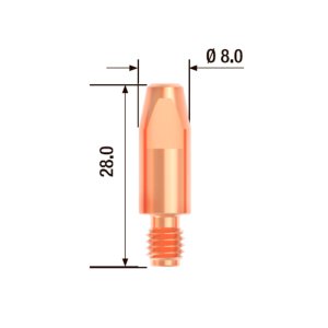 FUBAG Контактный наконечник M6х28 мм ECU D=0.9 мм (25 шт.) в Южно-Сахалинске фото