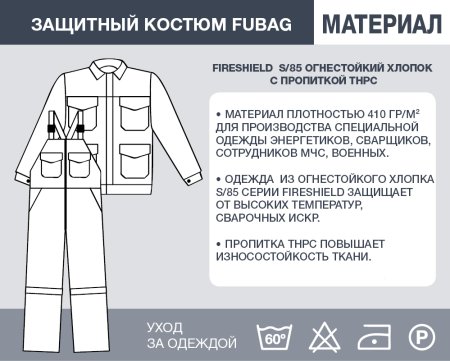 Защитный костюм Fubag размер 56 рост 4 в Южно-Сахалинске фото