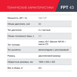 Бензиновый триммер FUBAG FPT 43 в Южно-Сахалинске фото