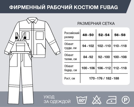 Фирменный рабочий костюм Fubag размер 52-54 рост 182-188 в Южно-Сахалинске фото