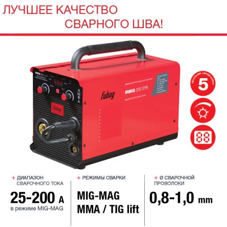 FUBAG Сварочный полуавтомат IRMIG 200 SYN с горелкой 250 А 3 м в комплекте в Южно-Сахалинске фото