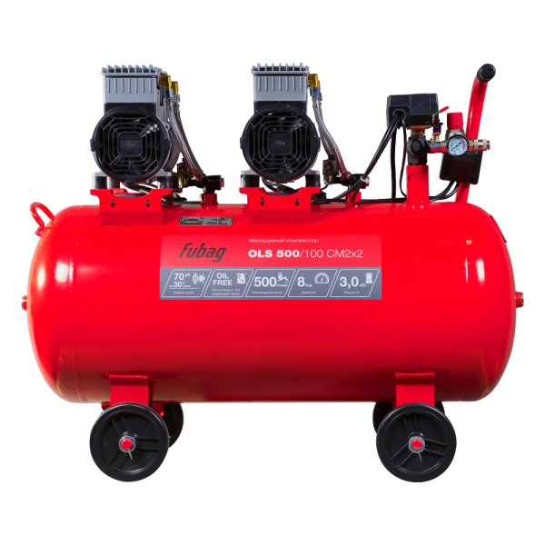 Компрессор воздушный безмасляный малошумный FUBAG OLS 500/100 CM2х2 + Набор пневмоинструмента (5 предметов) в ПОДАРОК в Южно-Сахалинске фото