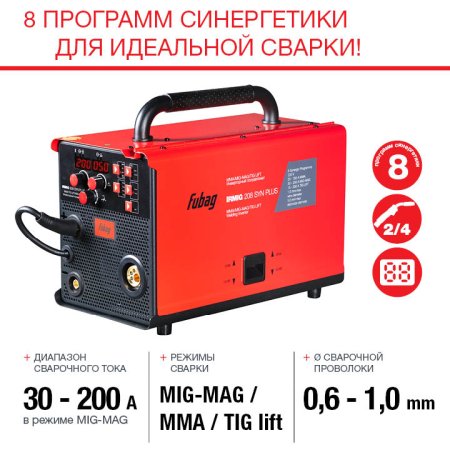 FUBAG Сварочный полуавтомат IRMIG 208 SYN PLUS c горелкой FB 250 3m в Южно-Сахалинске фото