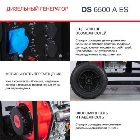 FUBAG Дизельный генератор с электростартером и коннектором автоматики DS 6500 A ES в Южно-Сахалинске фото