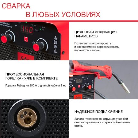 FUBAG Сварочный полуавтомат IRMIG 180 SYN с горелкой 250 А 3 м в комплекте в Южно-Сахалинске фото