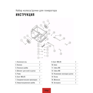 Комплект колес и ручек для генераторов FUBAG в Южно-Сахалинске фото