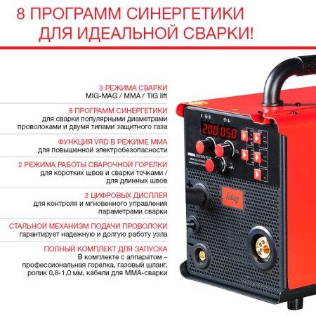 FUBAG Сварочный полуавтомат IRMIG 208 SYN PLUS c горелкой FB 250 3m в Южно-Сахалинске фото