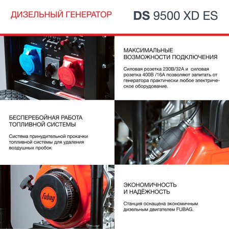 FUBAG Дизельный генератор (одно- и трехфазный) с электростартером DS 9500 XD ES в Южно-Сахалинске фото