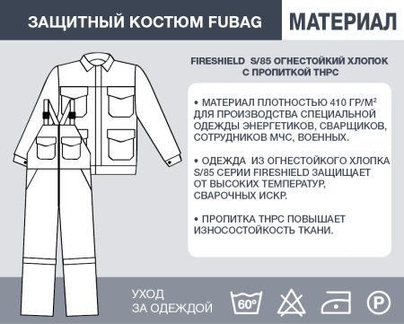 Защитный костюм Fubag размер 52-54 рост 4 в Южно-Сахалинске фото