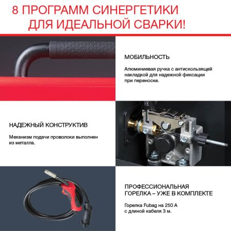 FUBAG Сварочный полуавтомат IRMIG 188 SYN PLUS c горелкой FB 250 3 м в Южно-Сахалинске фото